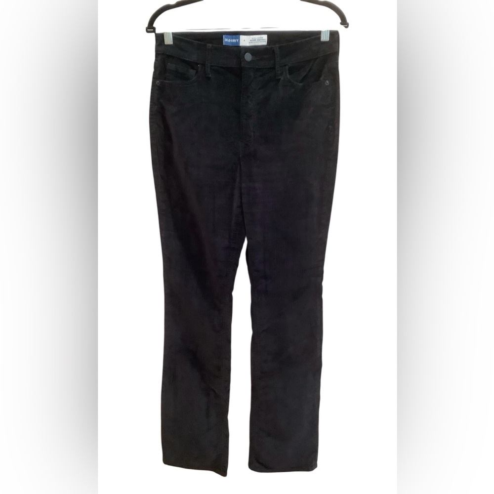 Old Navy Women Black High Rise Boot-Cut Suede Pants Size 4